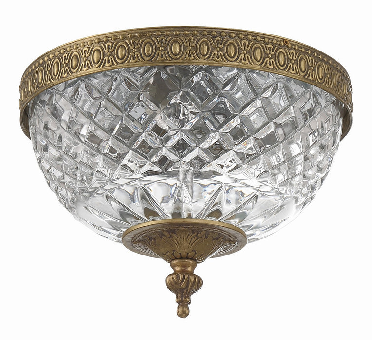 Crystorama 117-8-OB Two Light Flush Mount, Olde Brass