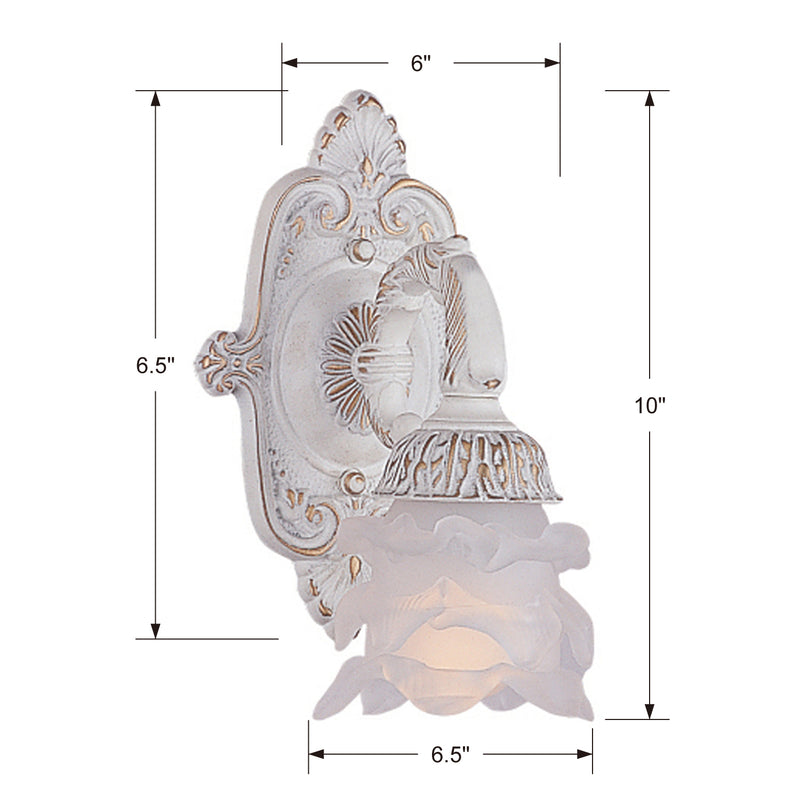 Crystorama 5221-AW One Light Wall Sconce, Antique White
