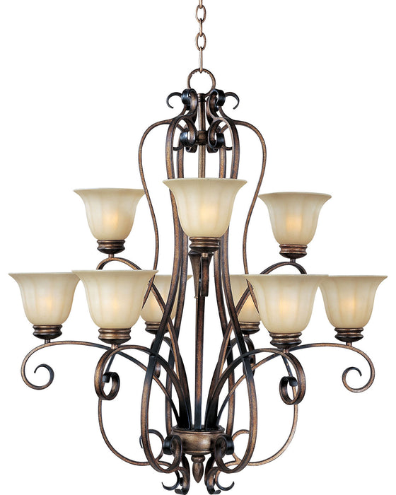 Maxim 22246WSPD Nine Light Chandelier, Platinum Dusk