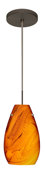 Besa 1JT-4126HB-BR One Light Pendant, Bronze