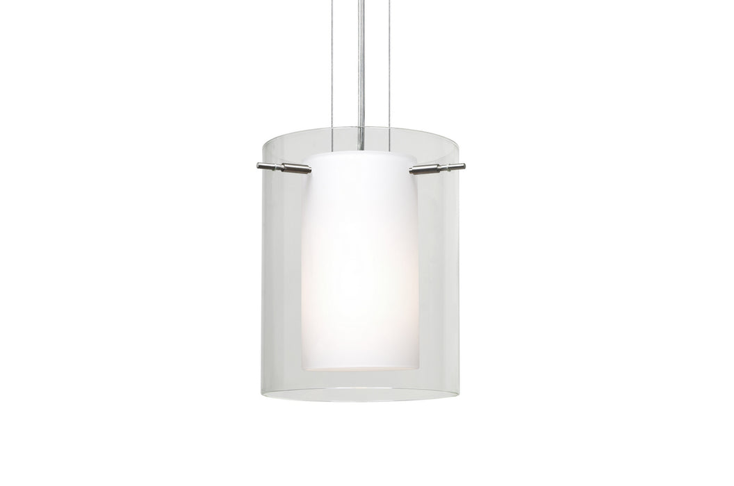 Besa 1KG-C00607-SN One Light Pendant, Satin Nickel