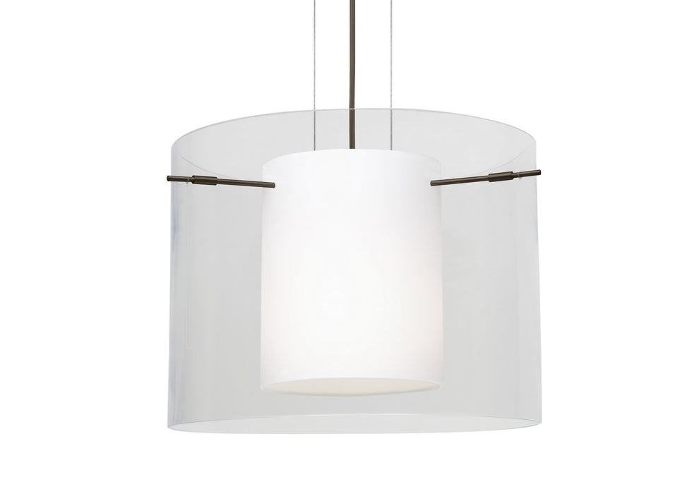 Besa 1KG-C00707-BR One Light Pendant, Bronze