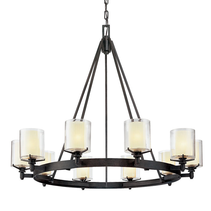 Troy Lighting F1710-TRN Ten Light Chandelier, Textured Iron