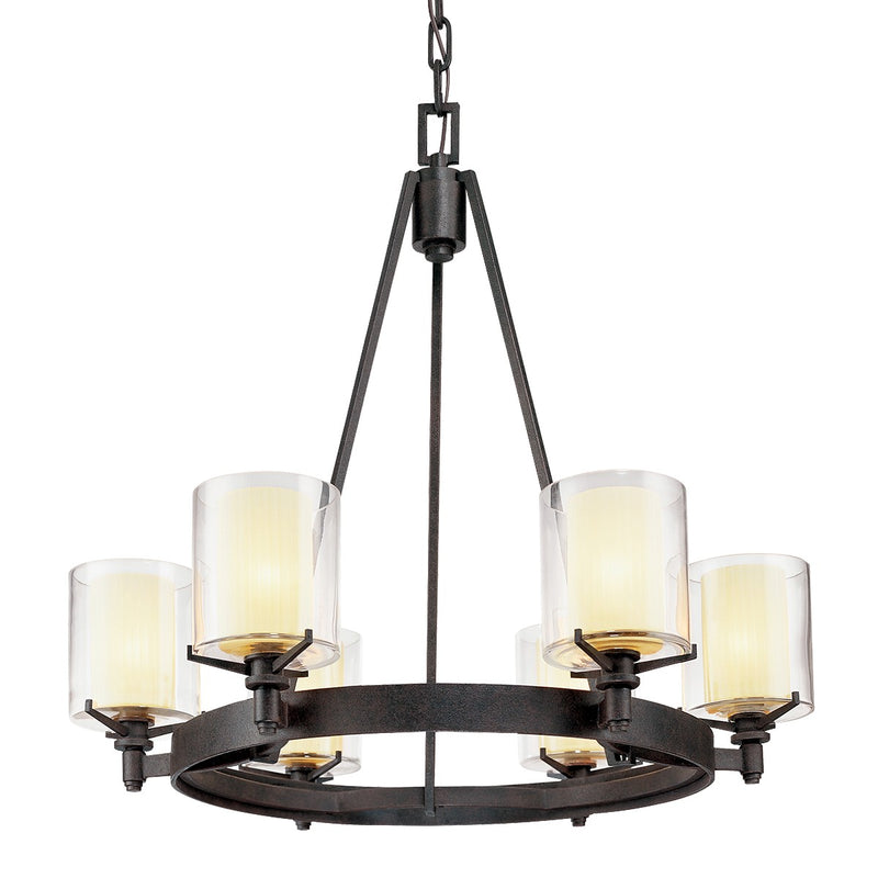 Troy Lighting F1716-TRN Six Light Chandelier, Textured Iron