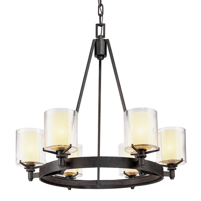 Troy Lighting F1716-TRN Six Light Chandelier, Textured Iron