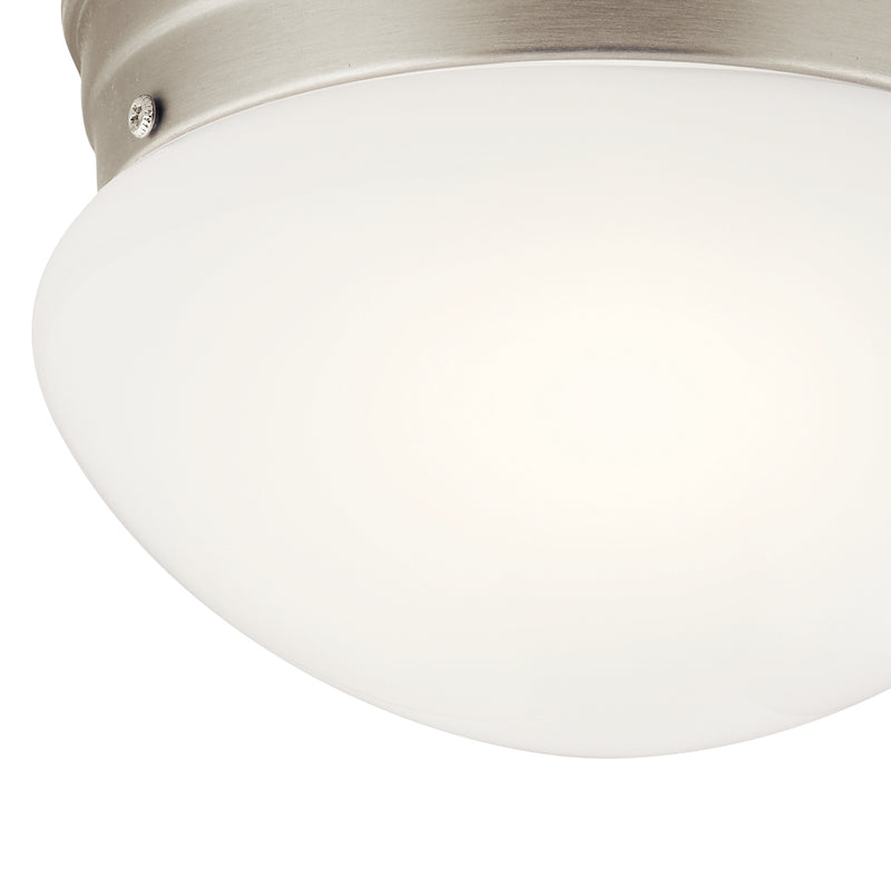 Kichler 206NI One Light Flush Mount, Brushed Nickel