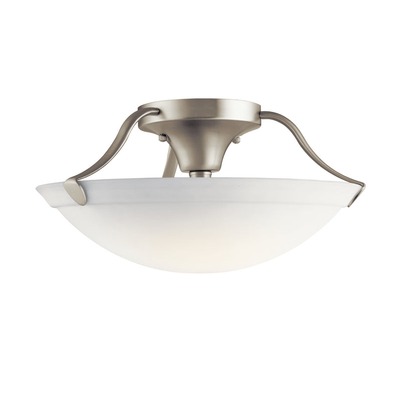 Kichler 3627NI Three Light Semi Flush Mount, Brushed Nickel