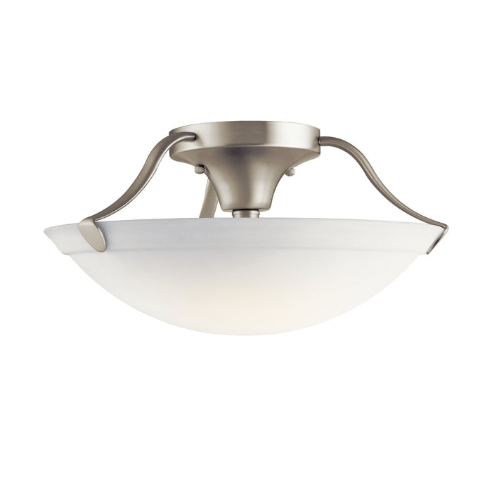 Kichler 3627NI Three Light Semi Flush Mount, Brushed Nickel