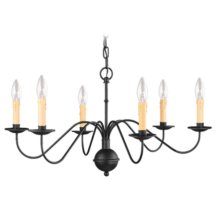 Livex Lighting 4450-04 Six Light Chandelier, Black