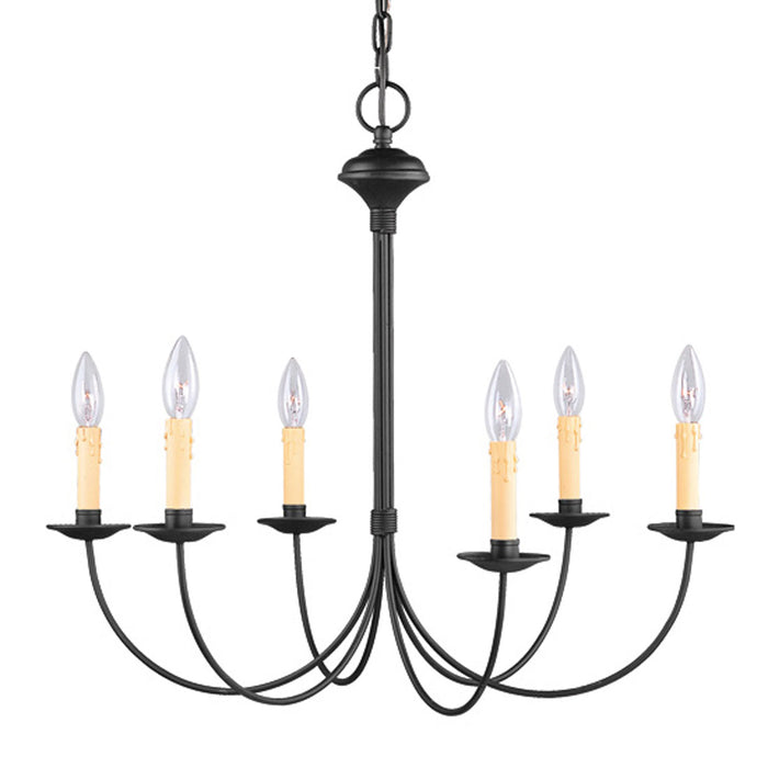 Livex Lighting 4456-04 Six Light Chandelier, Black