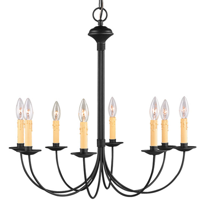Livex Lighting 4458-04 Eight Light Chandelier, Black