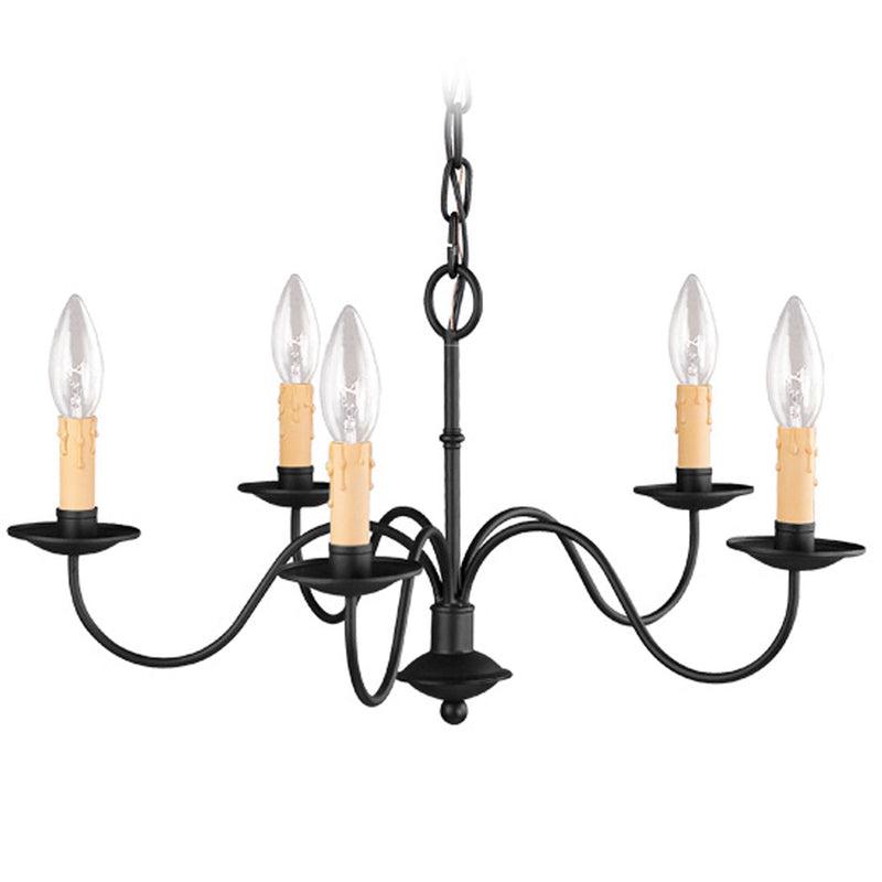 Livex Lighting 4465-04 Five Light Chandelier, Black