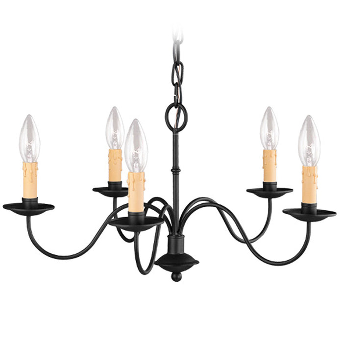 Livex Lighting 4465-04 Five Light Chandelier, Black