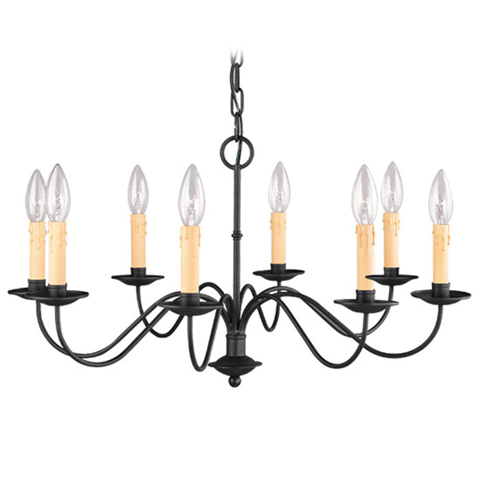 Livex Lighting 4468-04 Eight Light Chandelier, Black