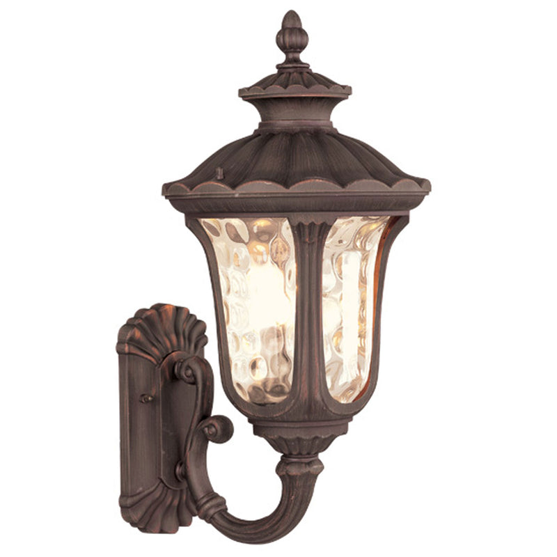 Livex Lighting 7656-58 Three Light Outdoor Wall Lantern, Hand Applied Imperial Bronze