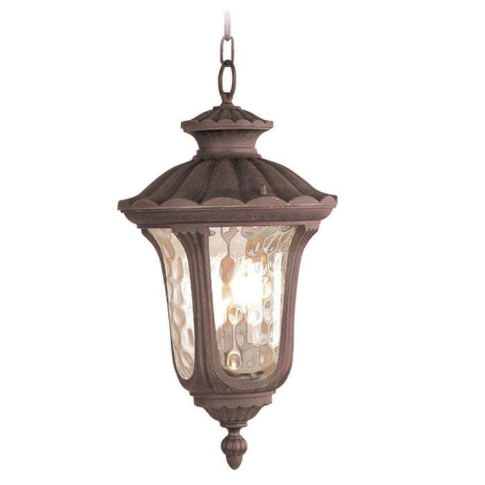 Livex Lighting 7658-58 Three Light Outdoor Pendant, Hand Applied Imperial Bronze