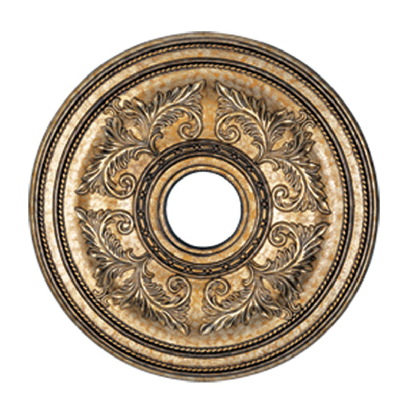 Livex Lighting 8200-65 Ceiling Medallion, Hand Applied Vintage Gold Leaf w/ Gildeds