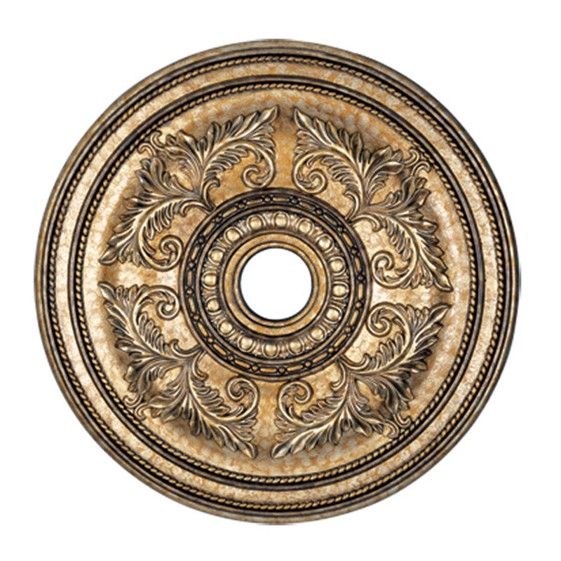 Livex Lighting 8210-65 Ceiling Medallion, Hand Applied Vintage Gold Leaf w/ Gildeds