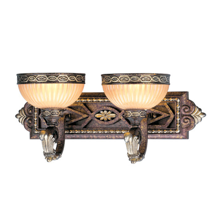 Livex Lighting 8532-64 Two Light Bath Vanity, Palacial Bronze w/ Gildeds