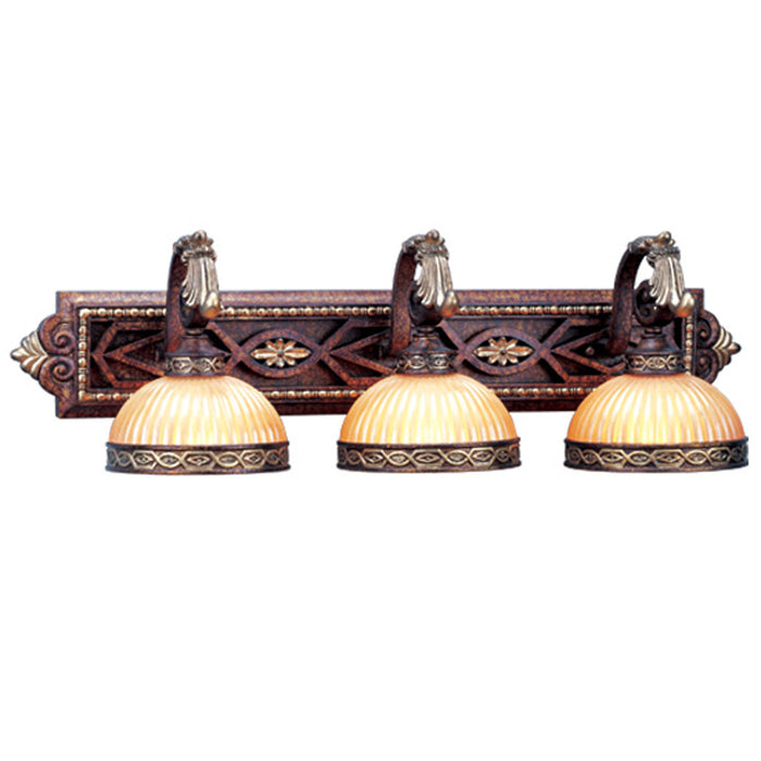 Livex Lighting 8533-64 Three Light Bath Vanity, Palacial Bronze w/ Gildeds