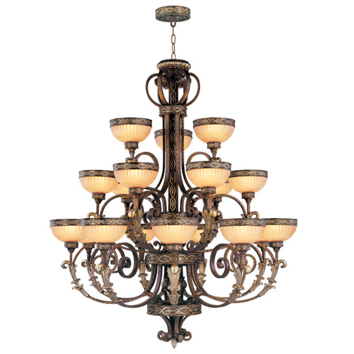 Livex Lighting 8539-64 18 Light Chandelier, Palacial Bronze w/ Gildeds