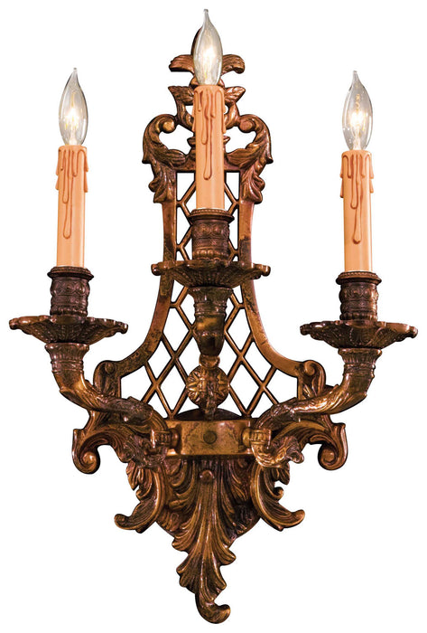 Metropolitan N9813-3 Three Light Wall Sconce, Oxide Brass