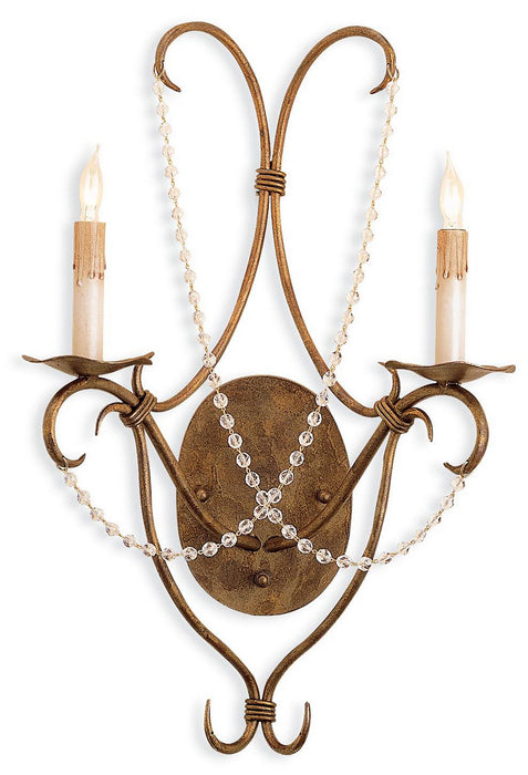 Currey and Company 5880 Two Light Wall Sconce, Rhine Gold
