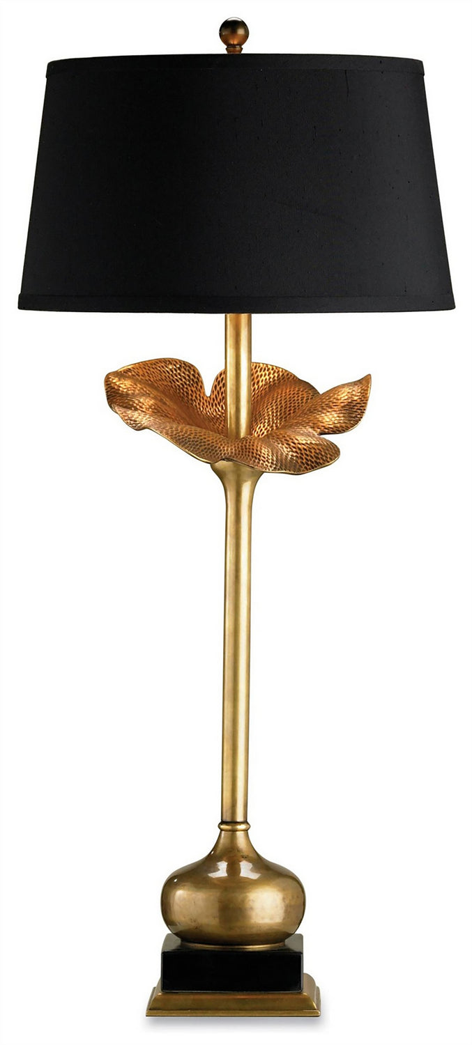 Currey and Company 6240 One Light Table Lamp, Antique Brass/Black