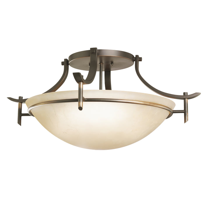 Kichler 3606OZ Three Light Semi Flush Mount, Olde Bronze