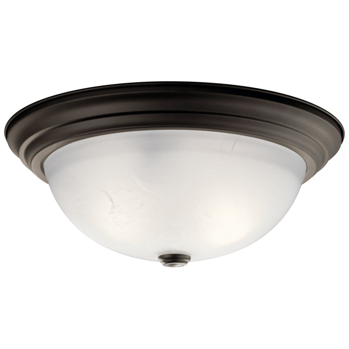 Kichler 8116OZ Three Light Flush Mount, Olde Bronze