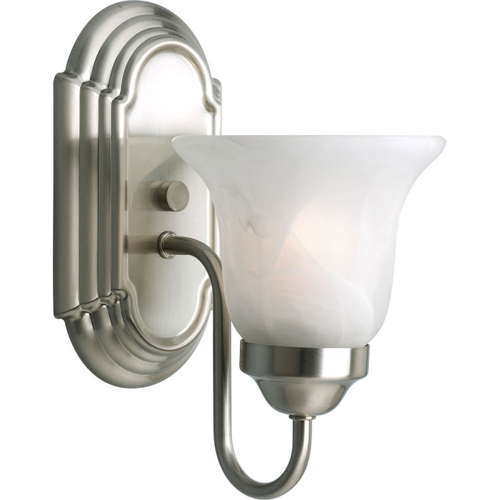Progress Lighting P3051-09 One Light Bath Bracket, Brushed Nickel
