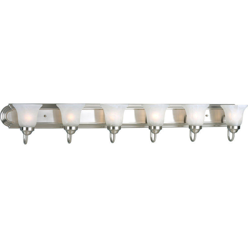 Progress Lighting P3056-09 Six Light Bath Vanity, Brushed Nickel