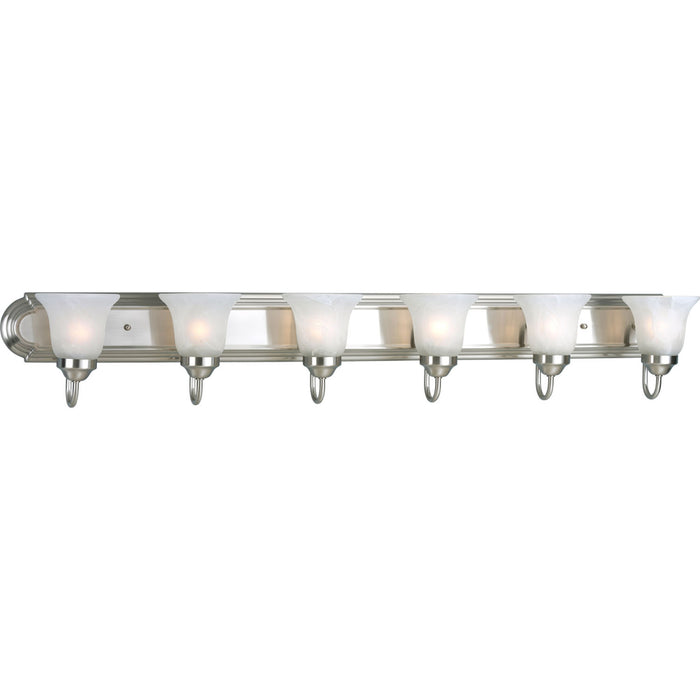 Progress Lighting P3056-09 Six Light Bath Vanity, Brushed Nickel