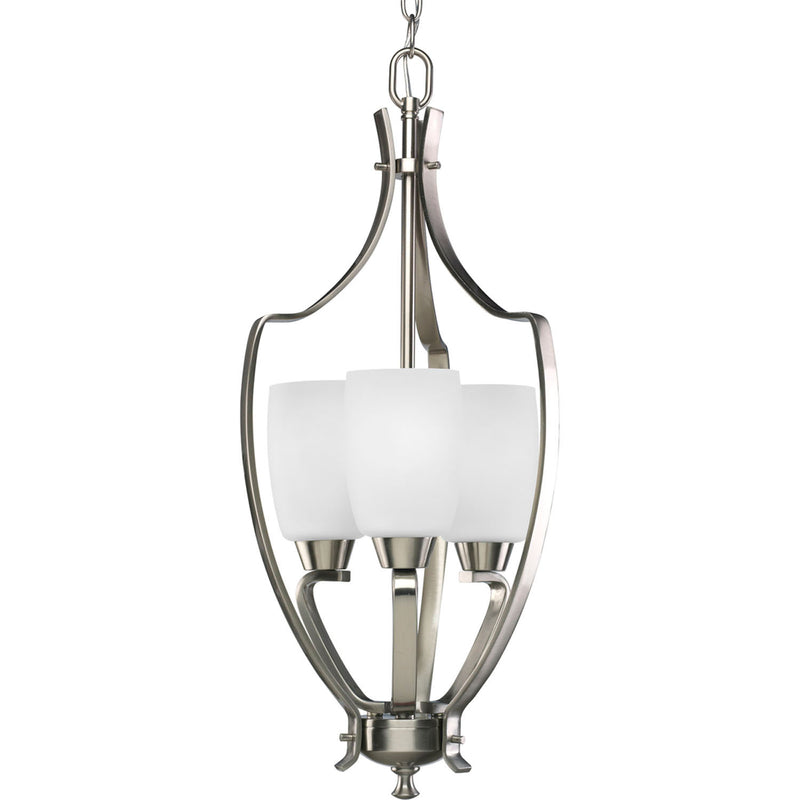 Progress Lighting P3509-09 Three Light Foyer Pendant, Brushed Nickel