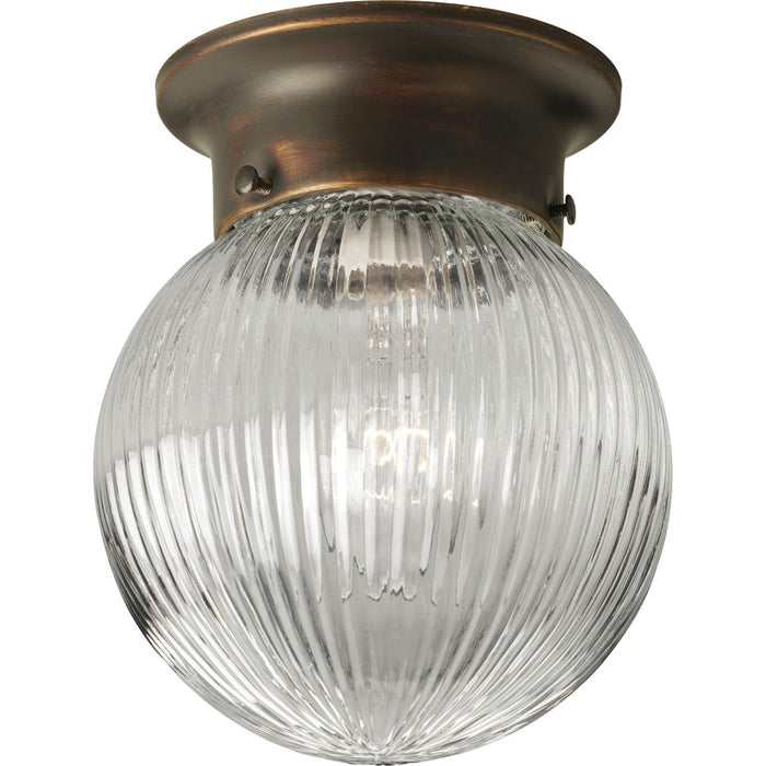 Progress Lighting P3599-20 One Light Flush Mount, Antique Bronze