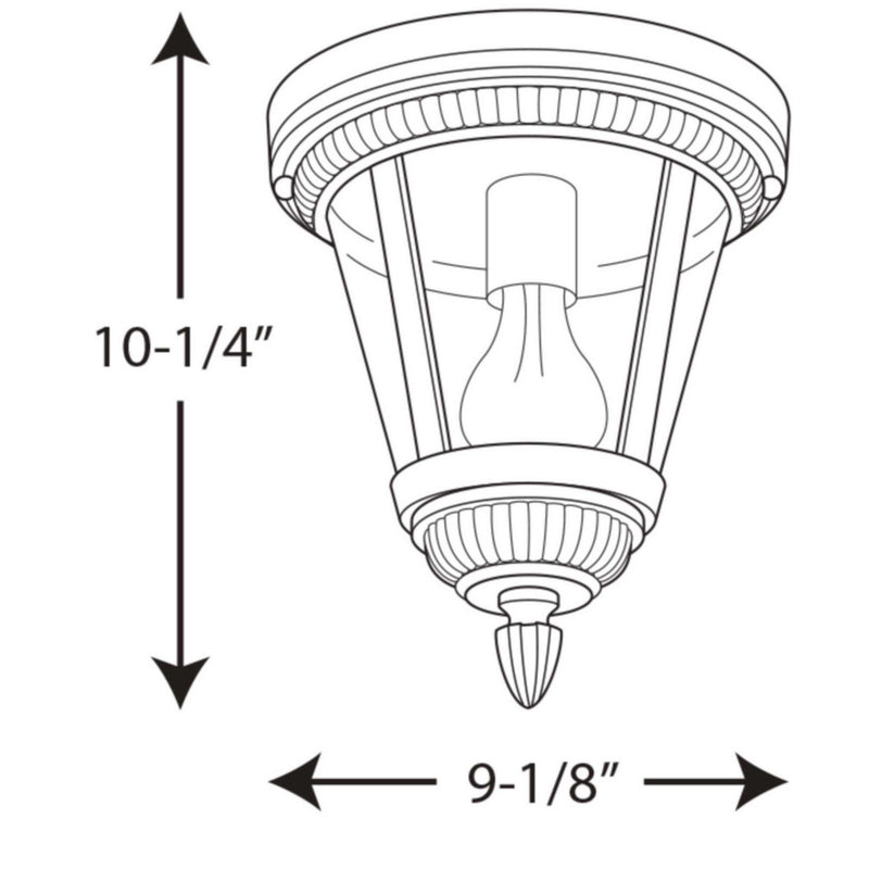 Progress Lighting P3883-31 One Light Close to Ceiling, Black