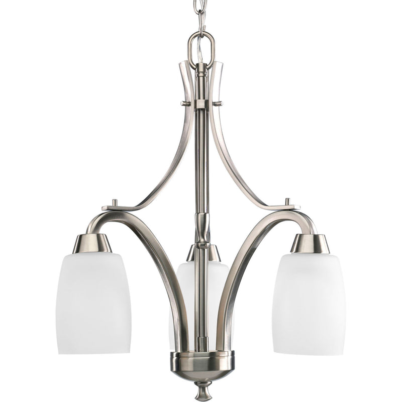 Progress Lighting P4434-09 Three Light Chandelier, Brushed Nickel