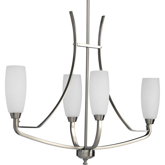 Progress Lighting P4435-09 Four Light Chandelier, Brushed Nickel