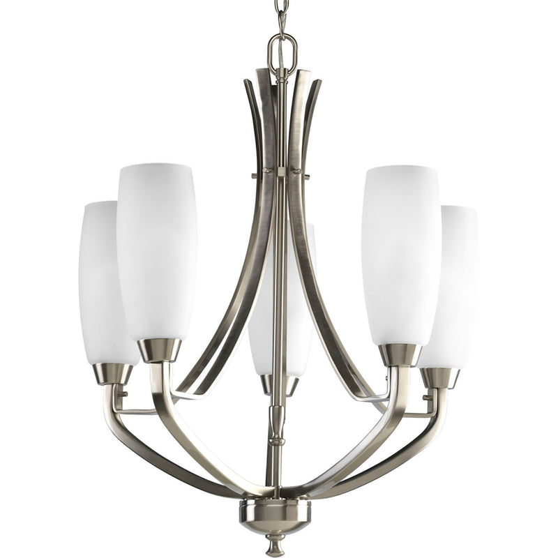 Progress Lighting P4436-09 Five Light Chandelier, Brushed Nickel