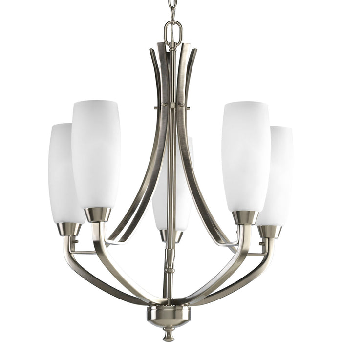 Progress Lighting P4436-09 Five Light Chandelier, Brushed Nickel