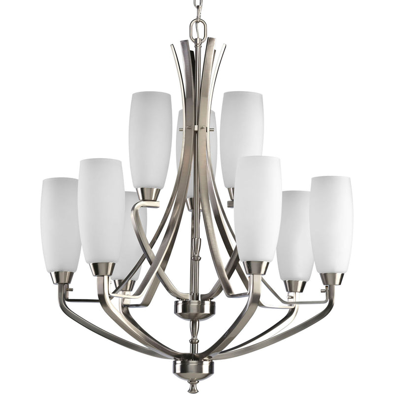 Progress Lighting P4439-09 Nine Light Chandelier, Brushed Nickel
