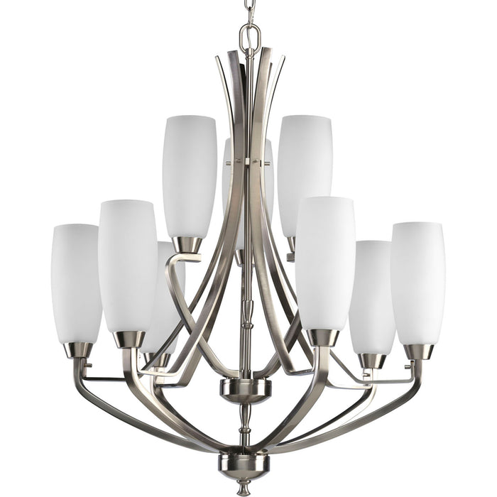 Progress Lighting P4439-09 Nine Light Chandelier, Brushed Nickel