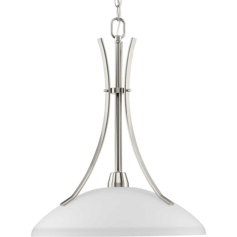 Progress Lighting P5112-09 One Light Pendant, Brushed Nickel