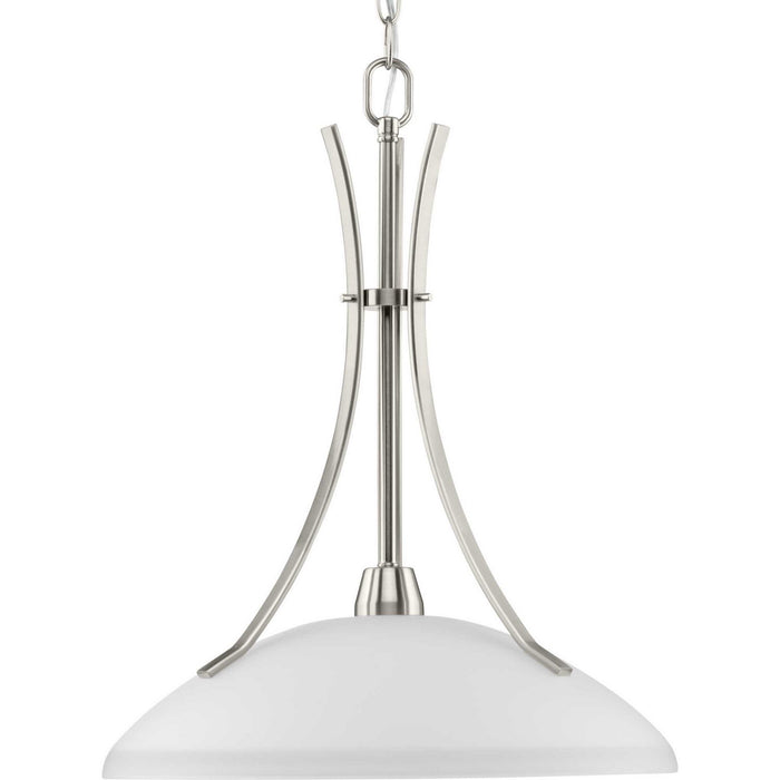 Progress Lighting P5112-09 One Light Pendant, Brushed Nickel
