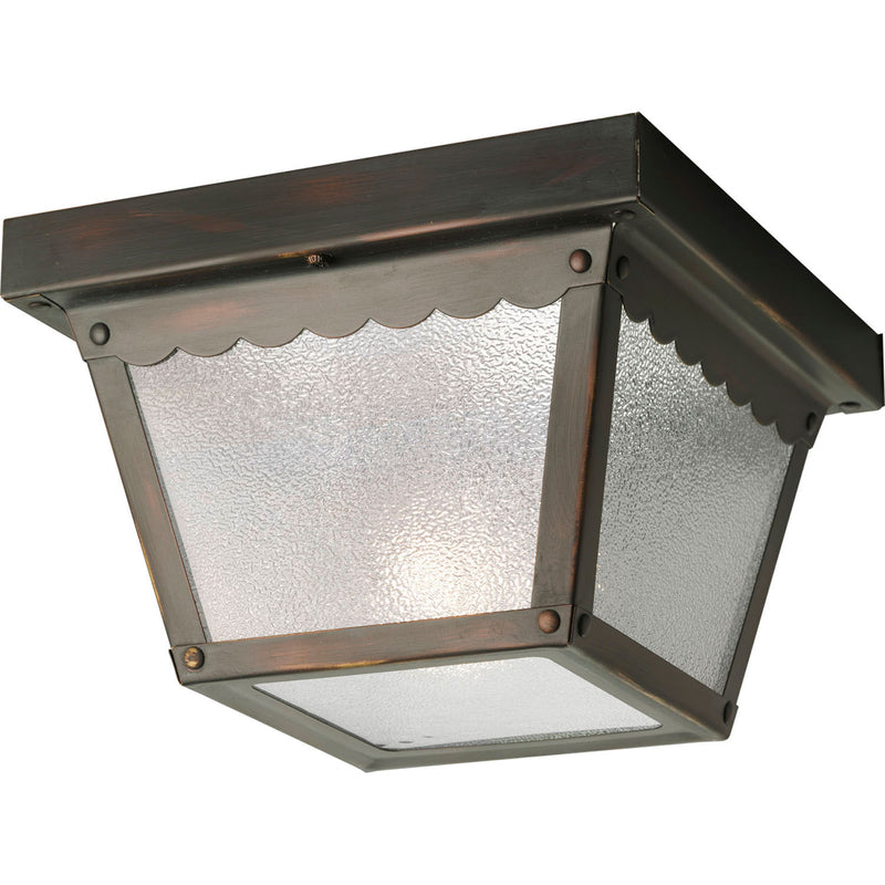 Progress Lighting P5727-20 One Light Outdoor Flush Mount, Antique Bronze