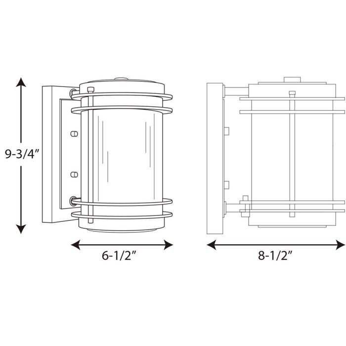 Progress Lighting P5896-108 One Light Wall Lantern, Oil Rubbed Bronze