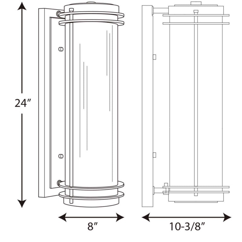 Progress Lighting P5899-108 Two Light Wall Lantern, Oil Rubbed Bronze