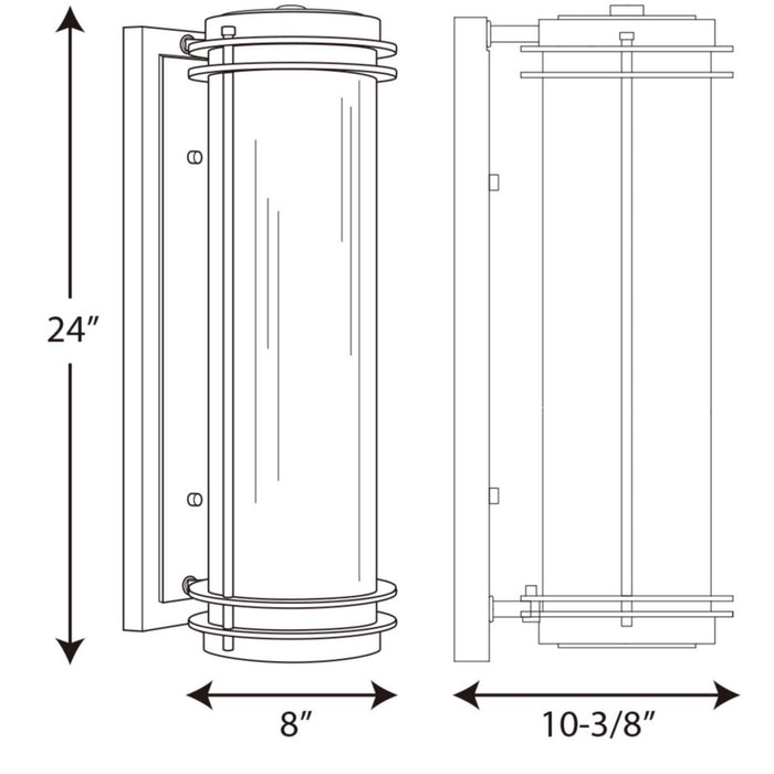 Progress Lighting P5899-108 Two Light Wall Lantern, Oil Rubbed Bronze
