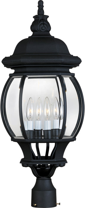 Maxim 1038BK Four Light Outdoor Pole/Post Lantern, Black