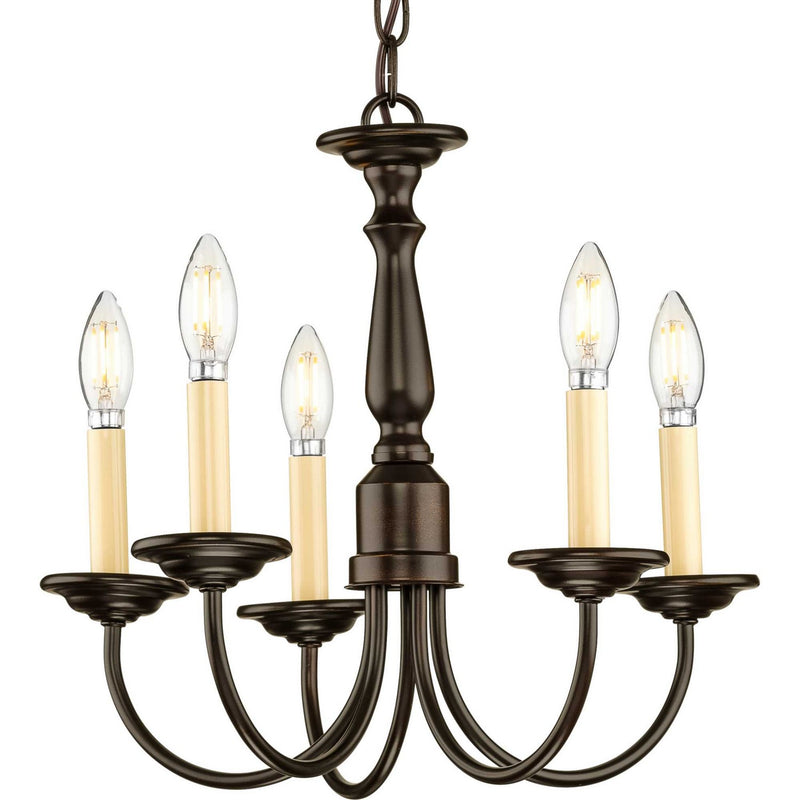 Progress Lighting P4009-20 Five Light Chandelier, Antique Bronze